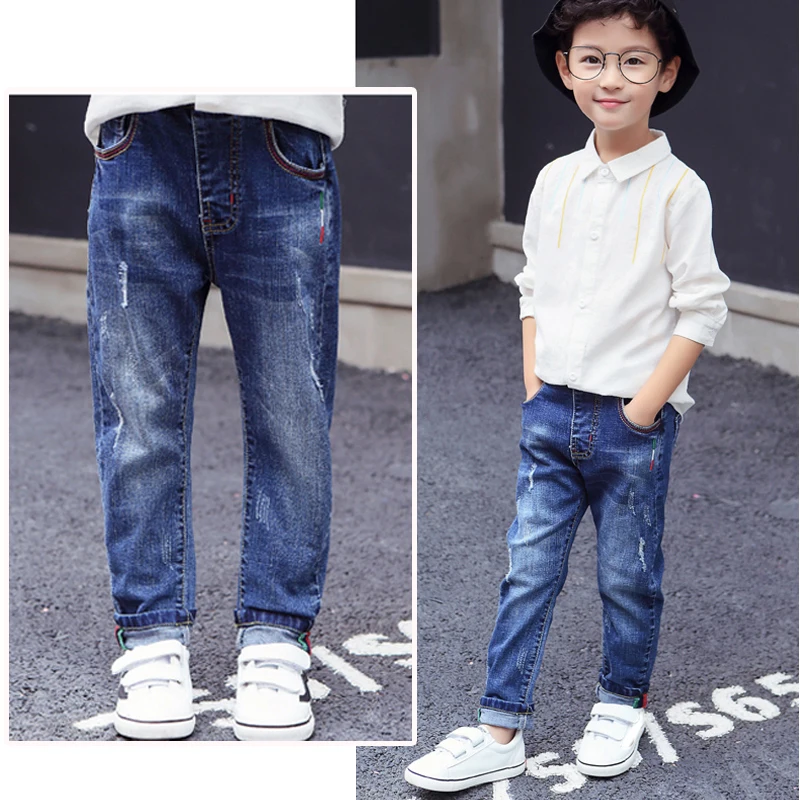 IENENS Pakaian Anak Laki-laki Celana Jeans Anak-anak Memakai Pakaian Denim Celana Panjang Bayi Bayi Bawahan 4 5 6 7 8 9 10 11 Tahun