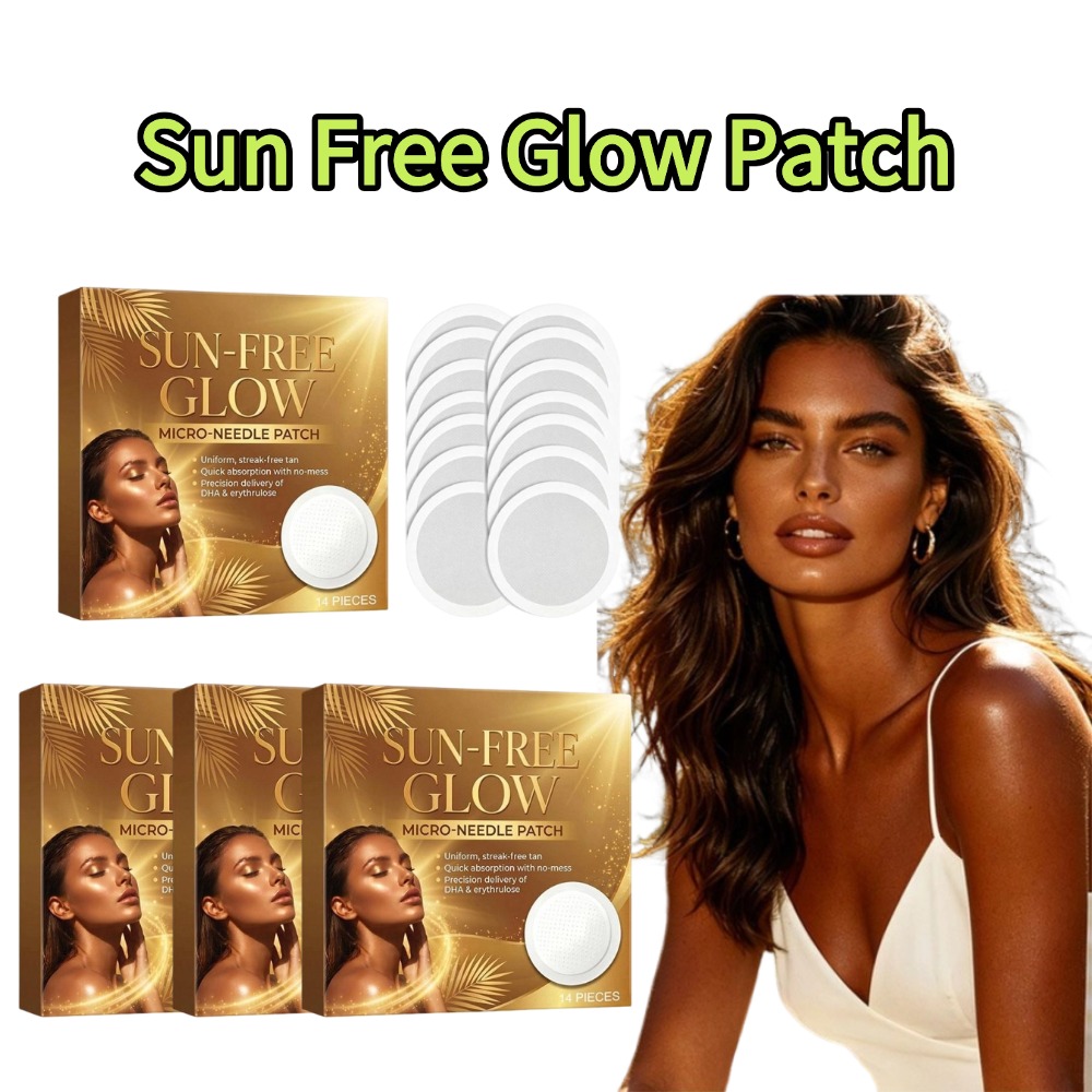 Sun Free Glow Patch 14Pcs Stiker Mikrodart Tanpa Sinar Matahari Untuk Perawatan Tubuh Wanita Perawatan Kulit Kosmetik Pencerah Patch Tanning