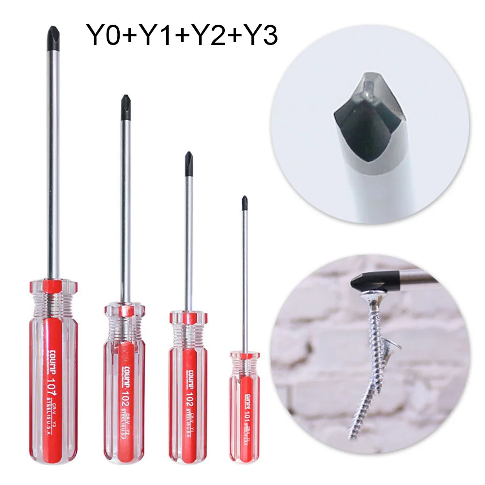 4pcs Y-รูปไขควงชุดลื่นแม่เหล็ก Tri-Wing ไขควง Y0 Y1 Y2 Y3 ไขควงซ่อมมือเครื่องมือ