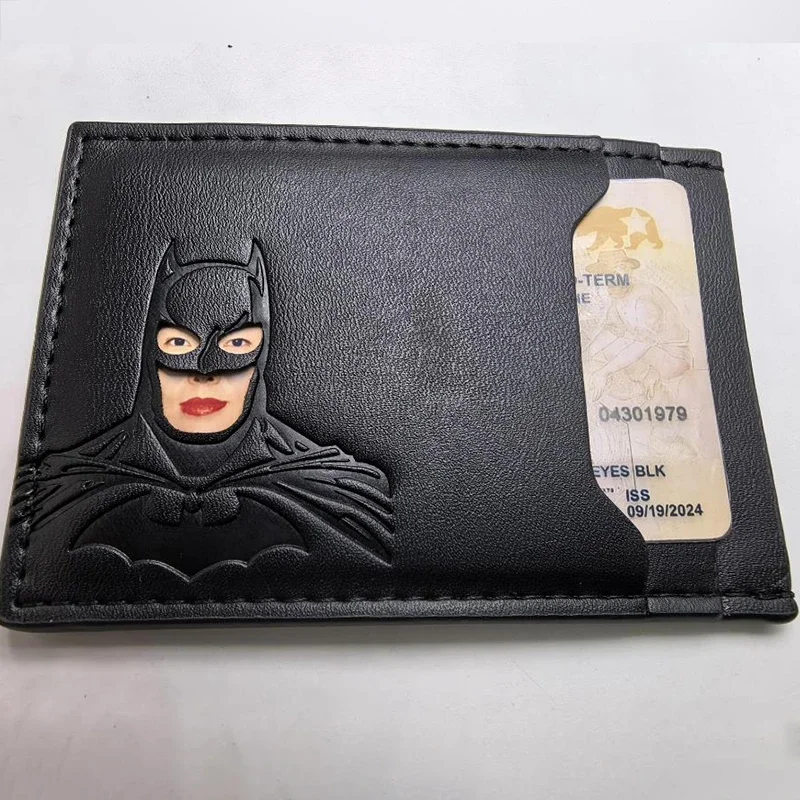 2026 Nieuwe lederen Bat-portemonnee, gepersonaliseerde superheldenmasker-kaarthouder, Bat ID Heroic Wallet Gift
