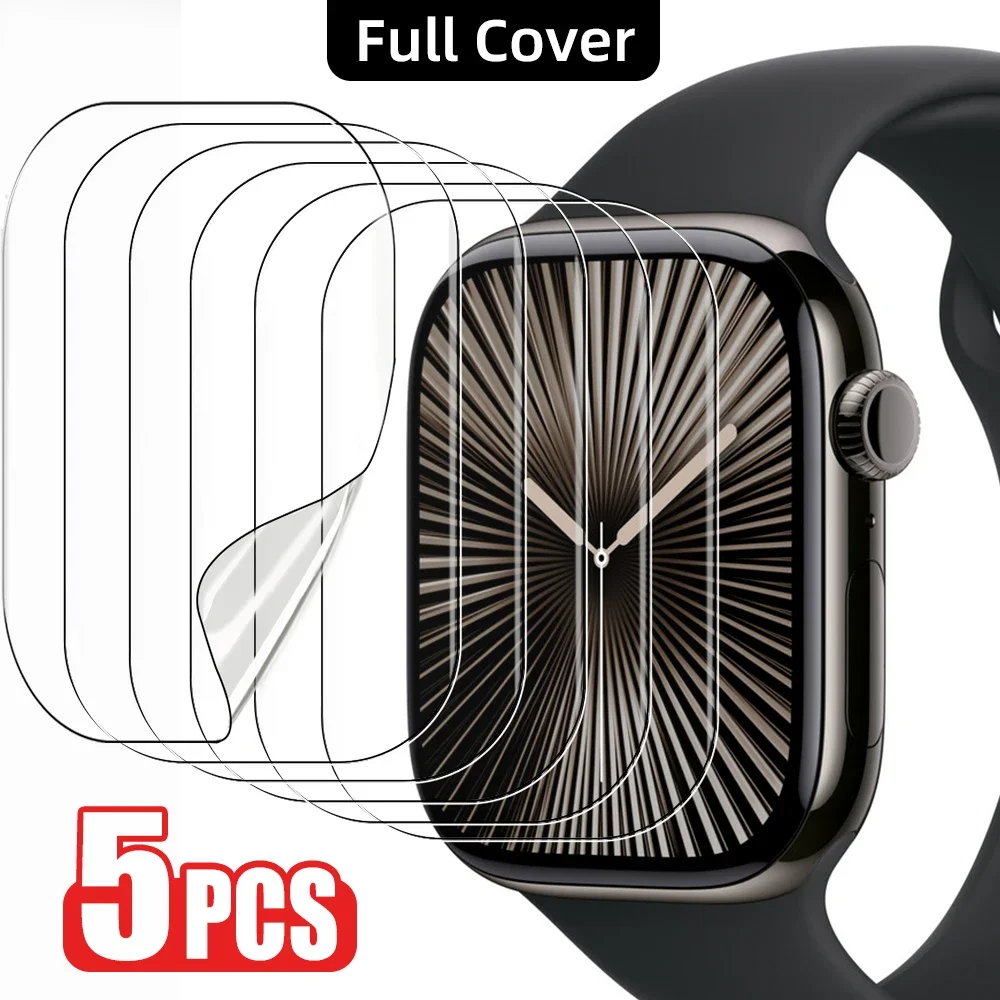 5 uds película protectora para Apple Watch Protector de pantalla 49mm accesorios 40mm 44mm 45mm 41mm serie 10 46mm 42mm 9 8 7 Se Ultra 2
