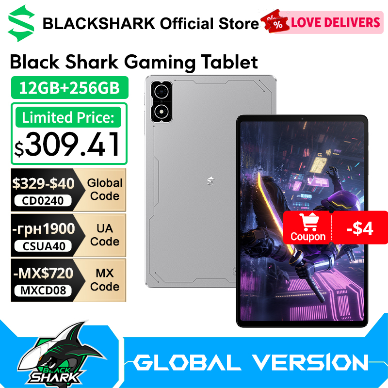 Nova camisa para jogos Black Shark versão global equipada Qualcomm 8S Gen 3 8,8 polegadas 144 Hz Bluetooth 5,4 7300 mAh