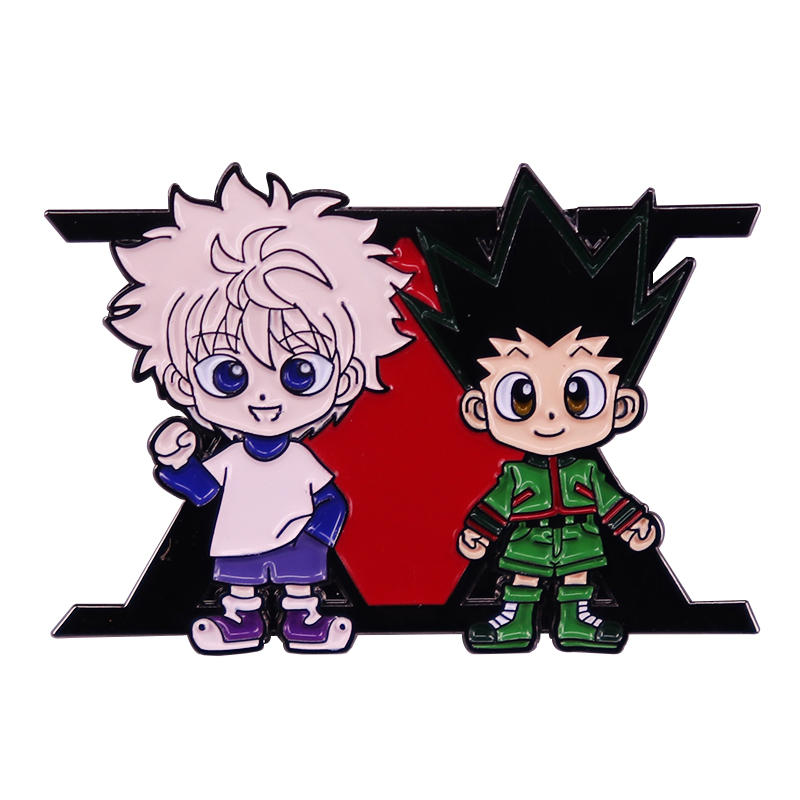 Hunter X Hunter Killua และ Gon Enamel Pin เข็มกลัด Badge การ์ตูน Friend ของขวัญอุปกรณ์เสริม