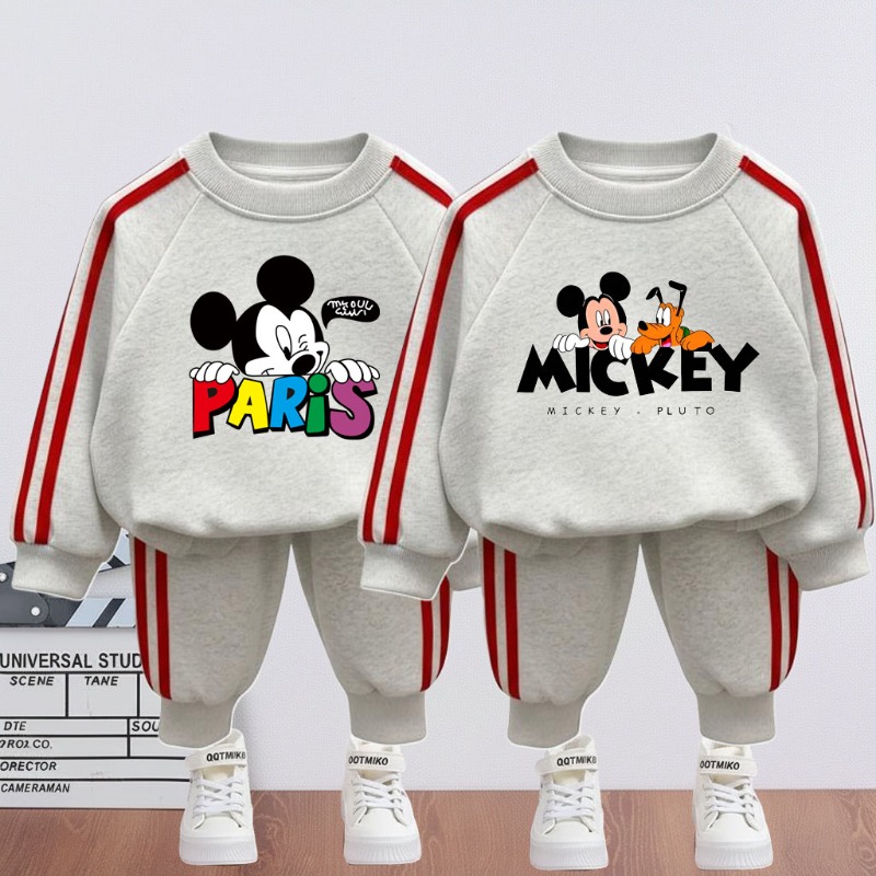 2026 Lente Kinderen Zijstreep Broek Sets Kinderen Casual Trainingspak Jongens O Hals Hoodies en Lange Broek Tweedelige Nieuwe Stijl