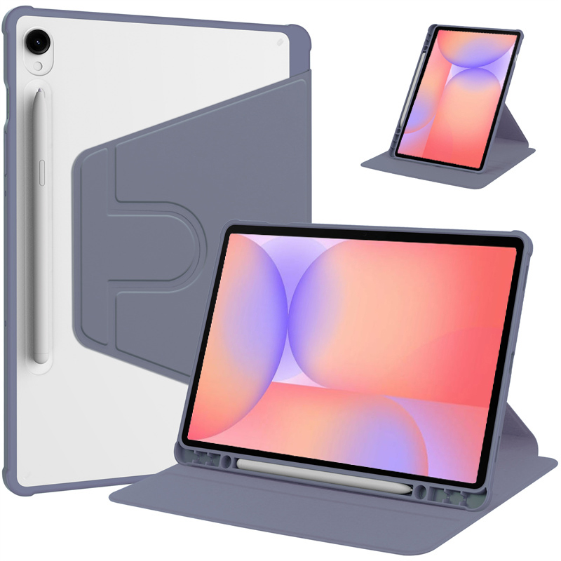 Casing Funda untuk Samsung Galaxy Tab S10 Lite dengan Tempat Pena, Rotasi 360 Derajat, Akrilik Transparan, Tablet Keras untuk Penutup Galaxy Tab S10 Lite