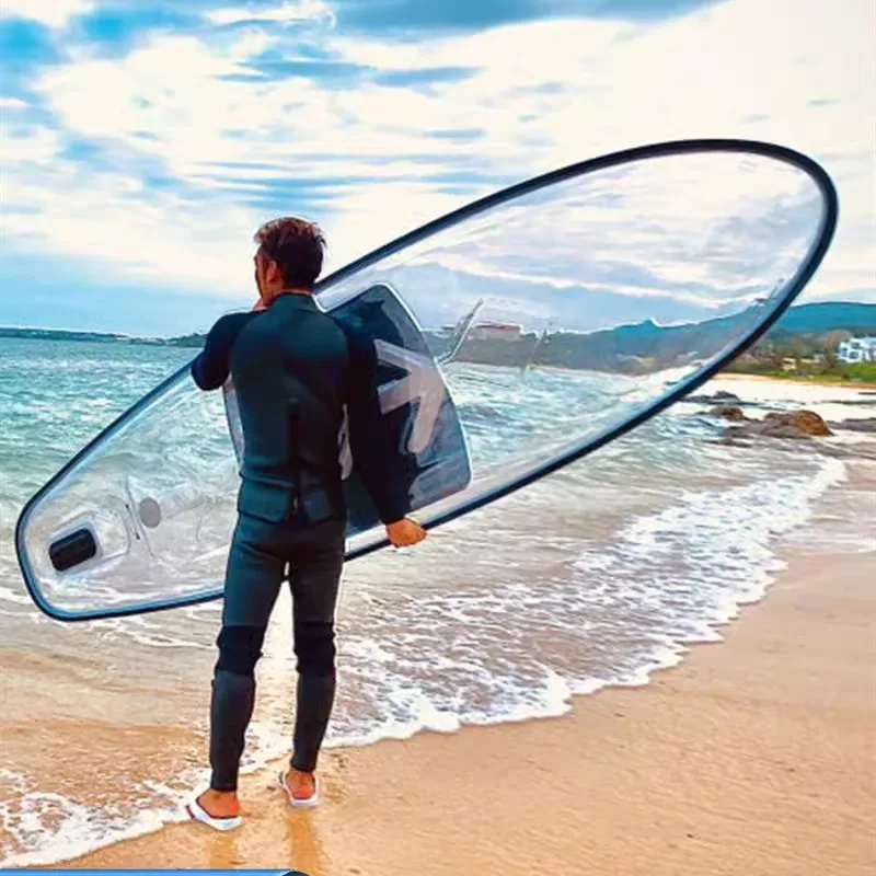 outdoor clock in transparent paddle board surfing paddle board