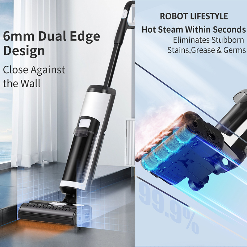 2026 High End Cordless Wet Dry Handheld Steam Vacuum Cleaner RL9Max 14000Pa Strong Suction Brushless Low Noise Work Time 40mins