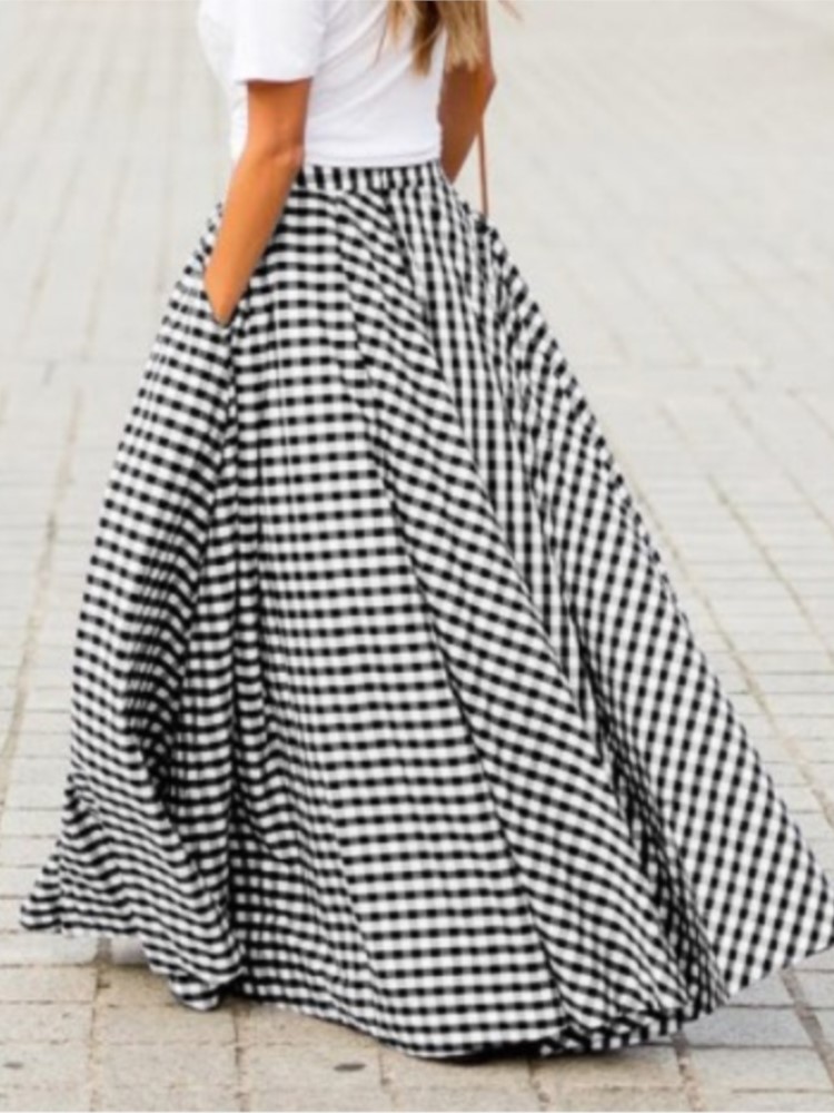 Falda elegante de moda para mujer, faldas largas holgadas informales de cintura alta, falda de oficina para fiesta y vacaciones, ropa para mujer, novedad de verano