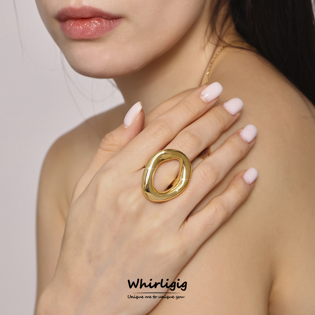 Hyperbole Woman Rings Stainless Steel Gold Plated Women's Ring Goth Punk Female Finger Ring For Girls Luxury Jewelry Accessories