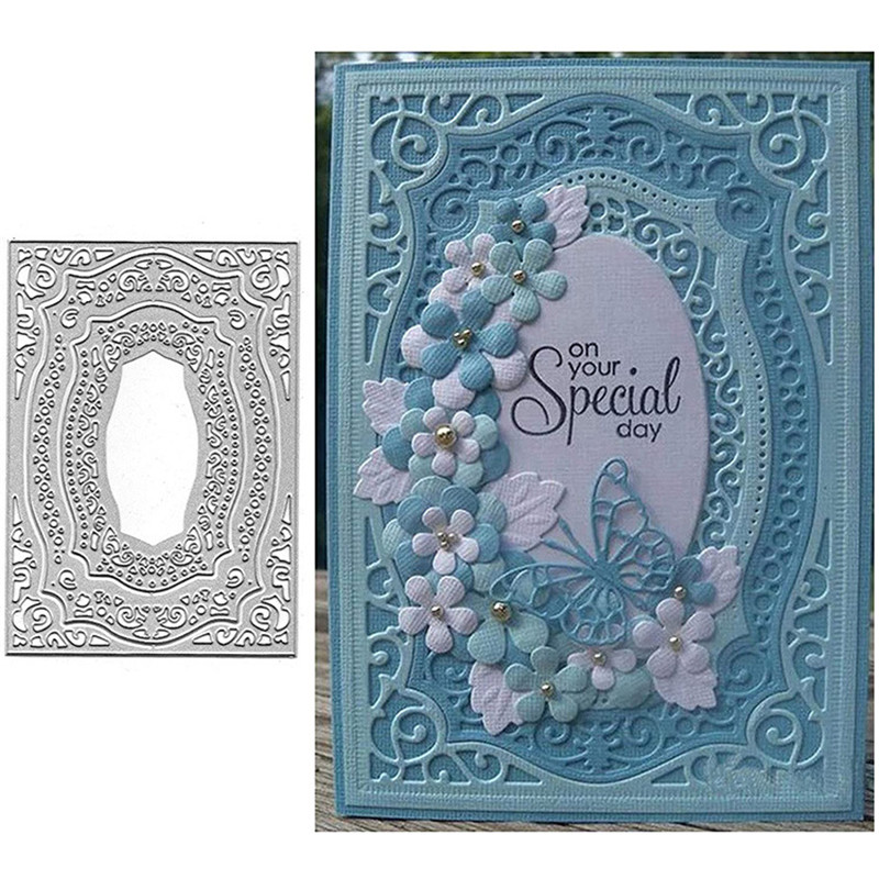 Zestaw prostokątny Metal foremki do wycinania szablony do stempel do scrapbookingu/Album fotograficzny dekoracyjny wytłoczenia kartki DIY