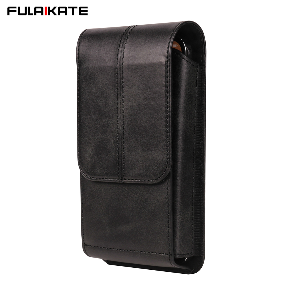 FULAIKATE новая вертикальная поясная сумка Crazy Horse для iPhone 15 Pro Max, мужская кожаная сумка для Samsung S24 Ultra 6,1-7,2 дюйма