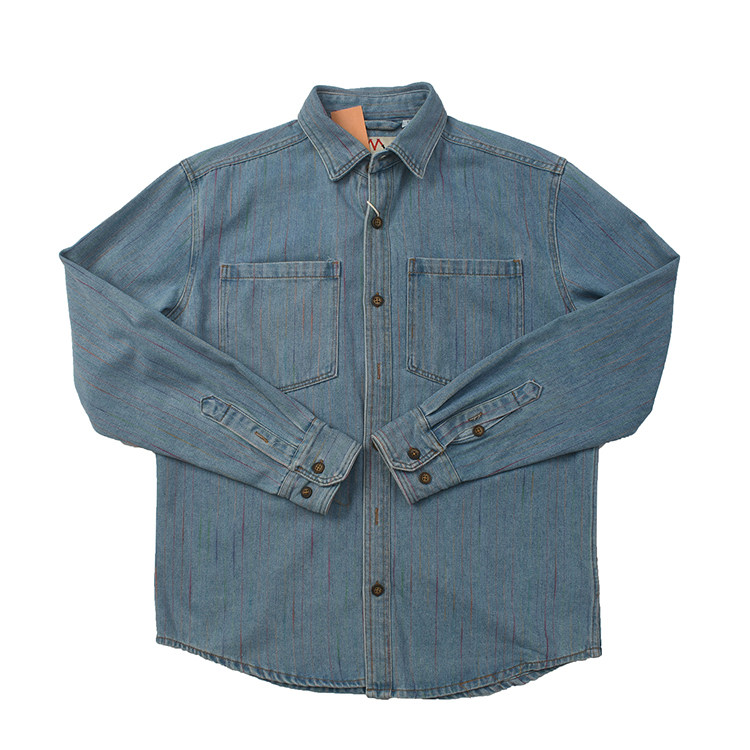 2026 Lente Nieuwe Amerikaanse Retro Langmouwlig Overhemd met Kleurrijke Strepen en Kraag, Herenmode, 100% Gewassen Katoen, Casual Blouse