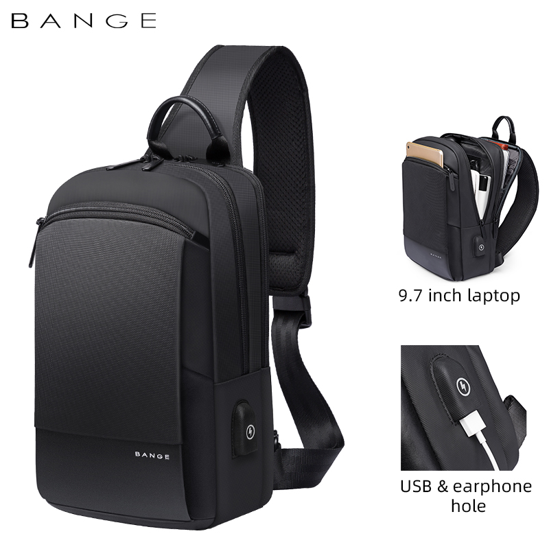 Bange moda masculina viagem à prova dwaterproof água casual masculino peito esportes packs mensageiro bolsa de ombro meninos correndo para ipad mini