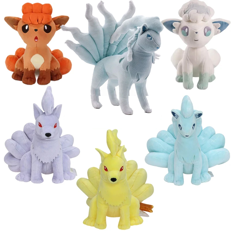 Glänzendes Ninetales Vulpix-Plüschspielzeug, Stofftier-Charizard-Spiel als Sammlergeschenk, weiche Plüschtiere, Zeichentrickfigur, 20–30 cm