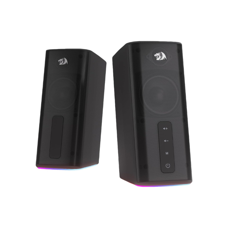 Redragon GS814 Stereo Desktop Speaker, 20W Output, 4 Real Units, BT 5.0/3.5mm AUX, Enhanced Bass, Touch-Control, Dynamic RGB