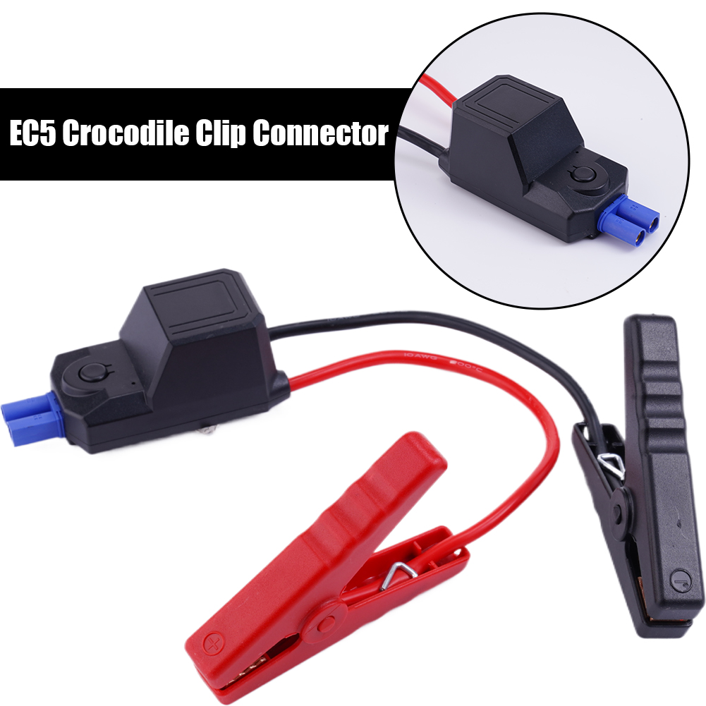Pince crocodile pour démarreur diabétique, 12V, pour voiture, camions, batterie d'urgence, pinces de câble avec connecteur EC5, accessoires de voiture