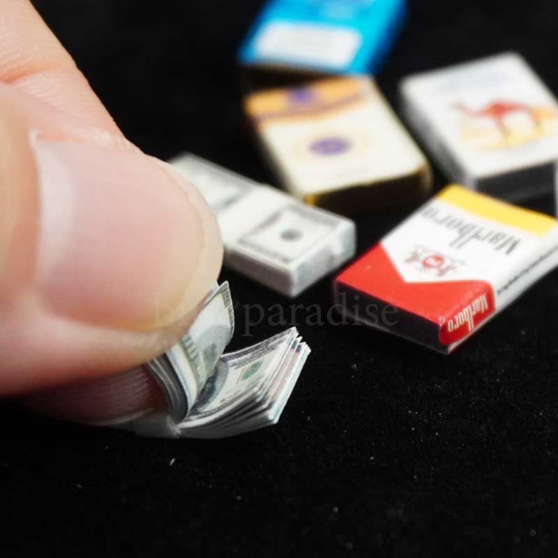 Maßstab 1:12 Puppen Zubehör Miniarure Mini Zigarette Fall Dollar Bargeld Geld Modell Spielzeug Für Ob11 BJD Puppenhaus Szenen Decorati