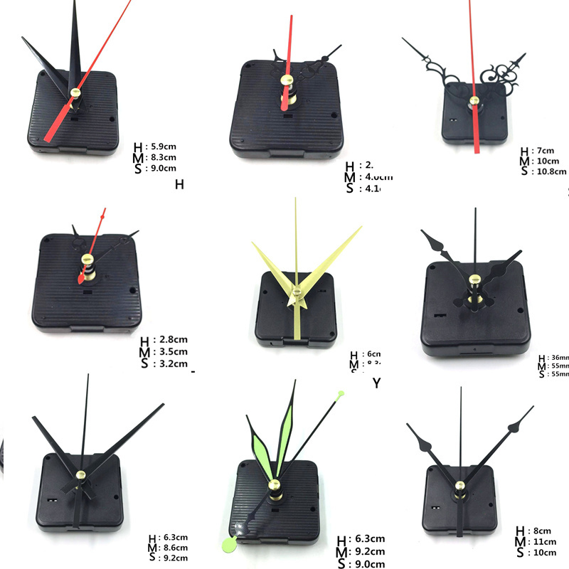 1 Juego de reloj de cuarzo colgante DIY, reloj de pared silencioso, movimiento de reparación de cuarzo, piezas de mecanismo de reloj con agujas
