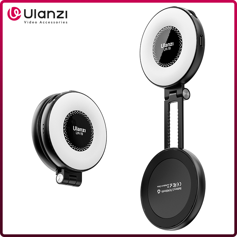 Ulanzi LM19 MagSafe-Videoleuchte, zweifarbiges Selfie-Licht für iPhone 16 15 14 Pro Max, Flip-Fill-Licht als Telefonständer für Video-Vlog