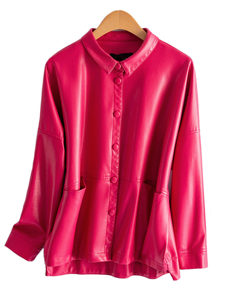 Chaquetas de piel de oveja auténtica para mujer, abrigos cortos de un solo pecho, moda informal para mujer, chaqueta holgada de piel de cordero para otoño, primavera
