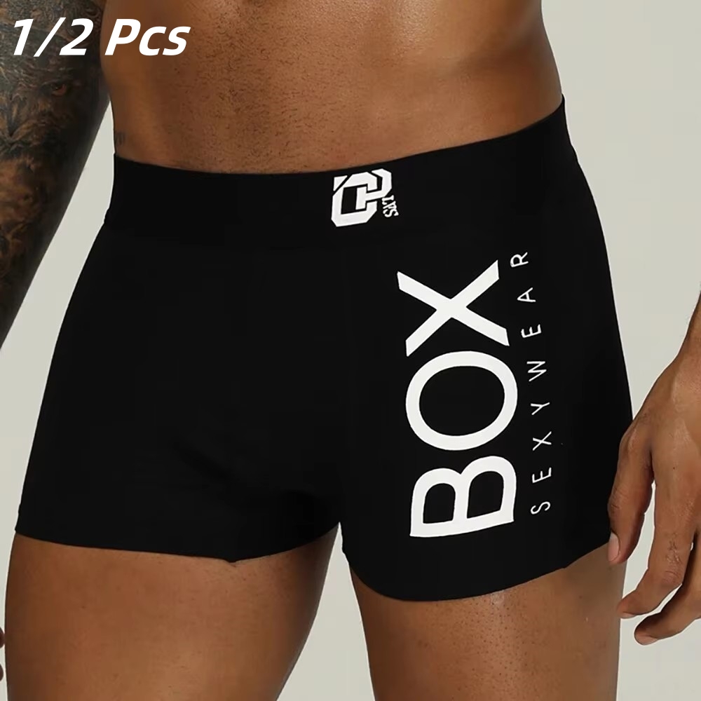 1/2 Pcs ORLVS Mens Boxer Sexy Underwear Soft Long Cotton Soft Underpants Male Panties 3D Pouch Shorts Under Wear Pants Short