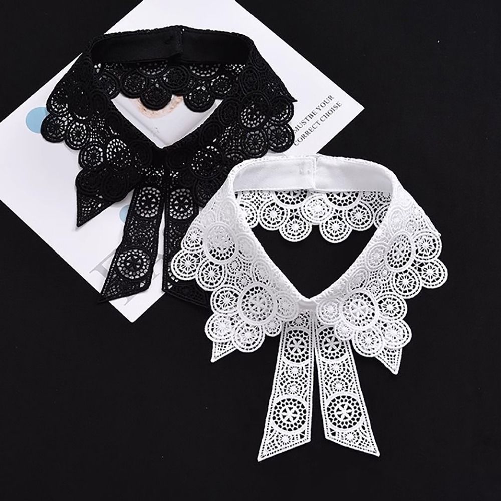 Lenço de pescoço poliamida colar falso diy lapela meia camisa destacável colar falso feminino meninas