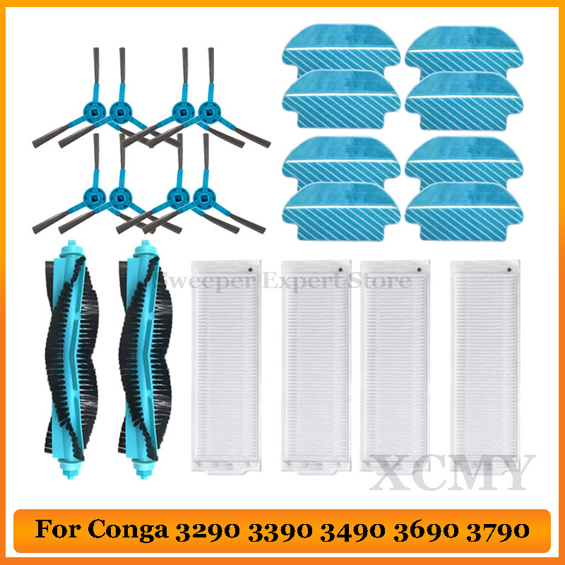For Cecotec Conga 3290 3490 3690 3790 3890 Ultra Titanium Vital Vacuum Cleaner Spare Parts HEPA Filter Side Brush Proscenic M7