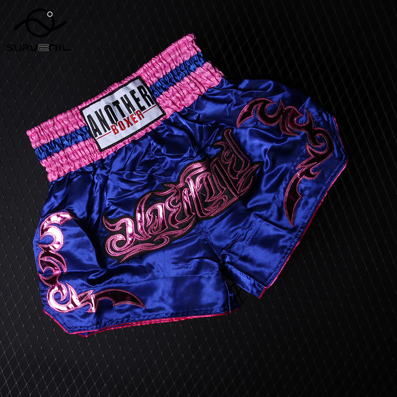 Hộp Quần Shorts Nữ Nam Thêu MMA Quần Short Chuyên Nghiệp Chiến Đấu Kickboxing Huấn Luyện Trung Kế Trẻ Em Bé Trai Gái Muay Thái Quần