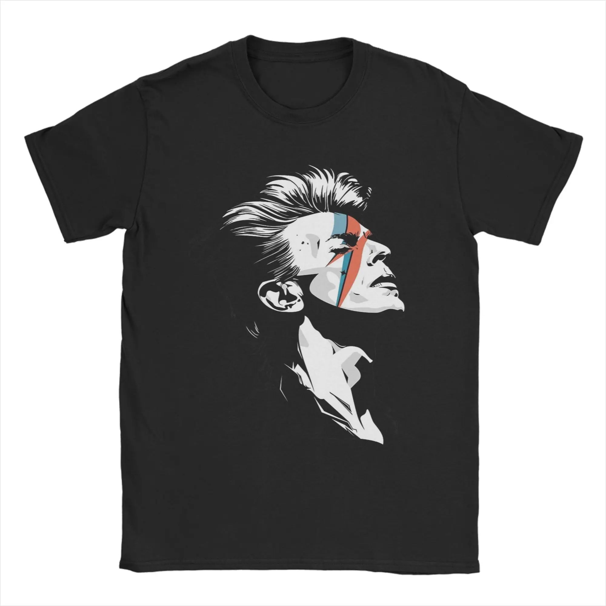 D-Davids Bowied Casual Tees Rundhals-Kleidung Bedrucktes T-Shirt Übergroßes T-Shirt Gothic Rundhals-Baumwoll-Tops Neues Casual-T-Shirt