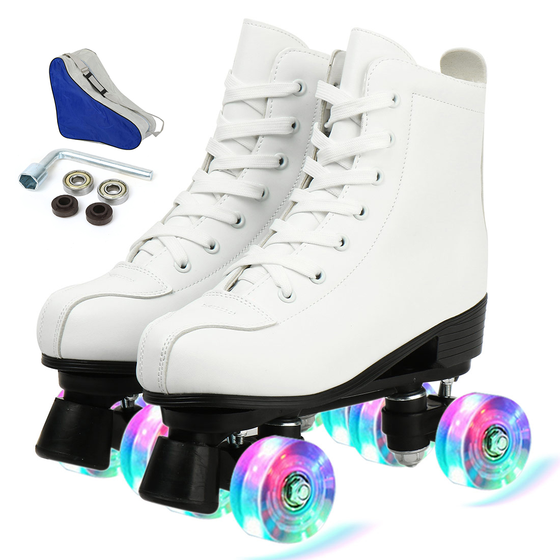 Sapatos de skate tamanho 34-45 4 rodas quad tênis patinação couro do plutônio esporte iniciante homem e mulher sapatos de patinação presente