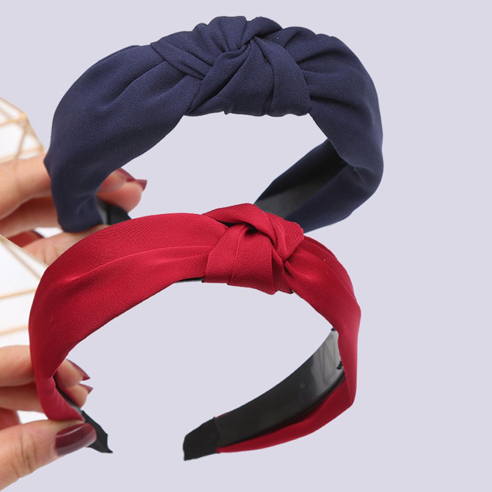 Brede Top Knoop Haarbanden Voor Vrouwen Hoofdtooi Effen Kleur Doek Hoofdband Bezel Meisjes Haarband Haar Hoepel Vrouwelijke Haaraccessoires