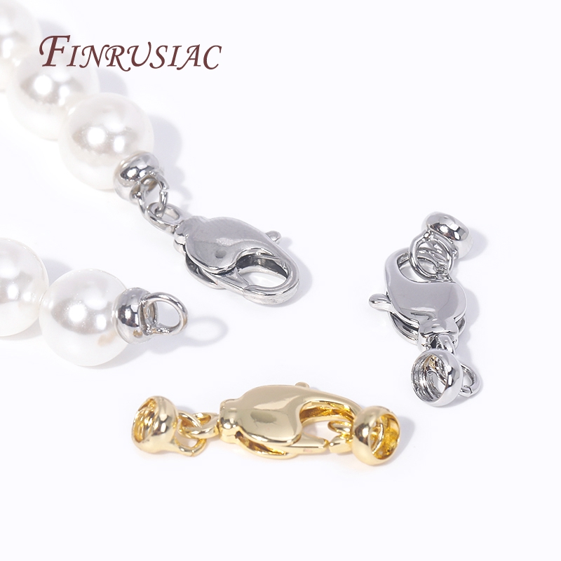 Modeschmuck-Verbindungsverschlüsse, Endkappen, Verschlussverschluss, 18 Karat vergoldetes Messing, Karabinerverschlüsse für DIY-Perlenkettenzubehör
