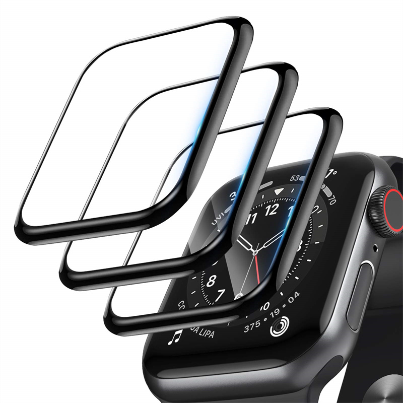 Protecteur d'écran en verre souple pour Apple Watch, film complet 9D HD, série iWatch 6, 5, 3, 8, 7, 9 se, 40mm, 44mm, 45mm, 41mm, 38mm, 42, accessoires
