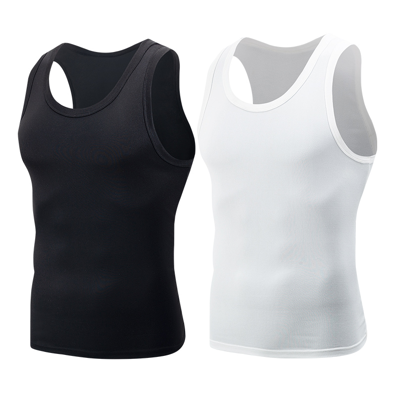 1/3 ชิ้นชาย Four Seasons สีดําและสีขาวสีคลาสสิก Basic Vest PLUS ขนาดกีฬาเยาวชนและวิ่ง JOKER Bottoming