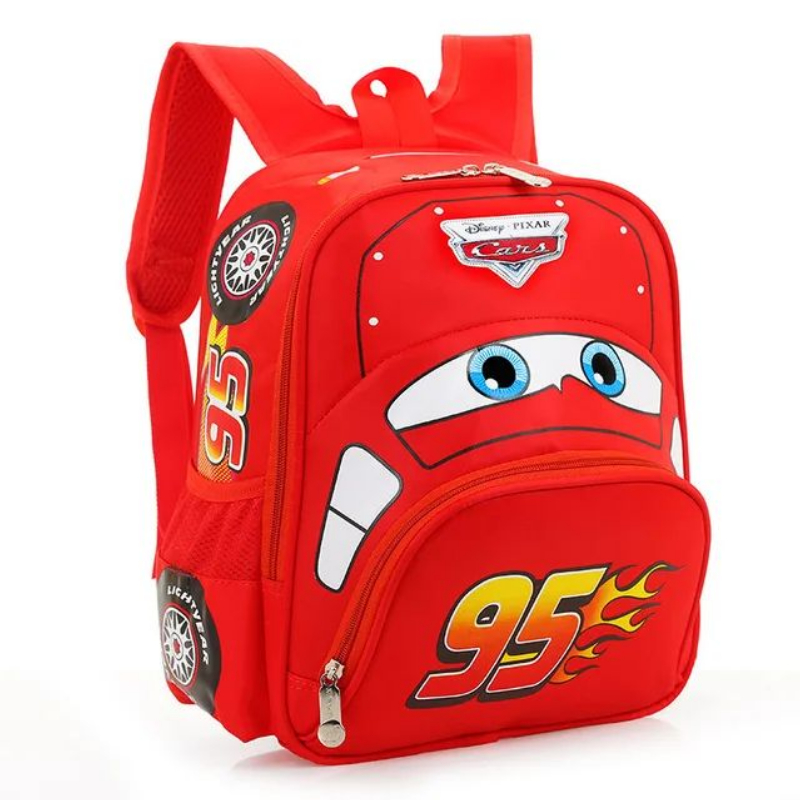 Zaino per bambini dell'asilo per auto dei cartoni animati Zaino impermeabile di grande capacità per ragazzi e ragazze di 3-6 anni