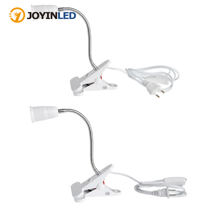Lampe de bureau Flexible à 360 degrés, support de prise ue/US, Base E27, prise de lumière avec interrupteur marche/arrêt, support d'ampoule