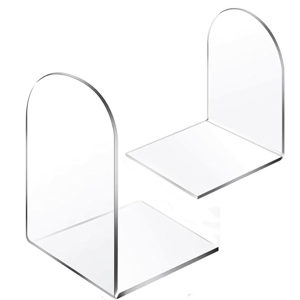 1Pcs Clear Acrylic Bookends Non-Skid Book End for School Library and Desktop Organizer, Acrylic Book Ends for Book Shelves