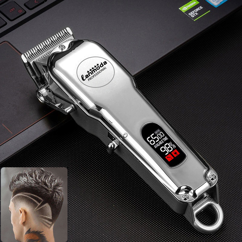 Tagliacapelli interamente in metallo Tagliacapelli Barba Rasoio elettrico per uomo Taglierina professionale ad alta potenza per parrucchiere Barbiere