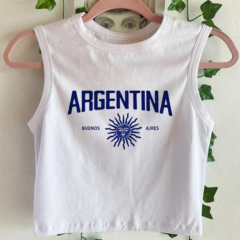 Y2k ubrania Vintage Basic Sexy Tank Top 2024 lato argentyna krótkie koszulki z nadrukiem bez rękawów estetyczna Harajuku dopasowana kamizelka Streetwear