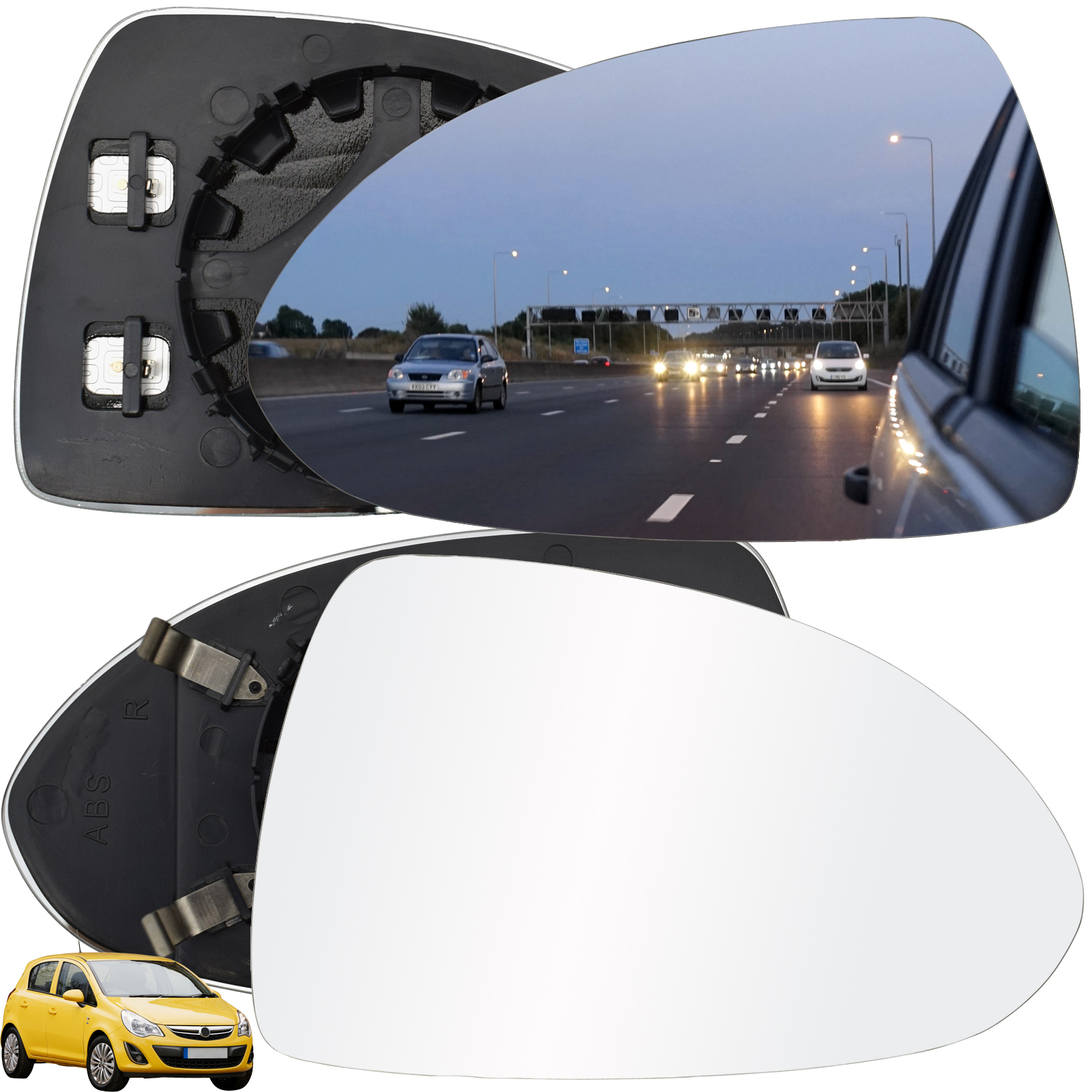 Rétroviseur Latéral Droit en Verre, pour Opel/SachCorsa Mk3 D 2006 - 2014 Mk4 E 2014-2020, Magasins, Mtropolitan 1426555 1426558, Extérieur