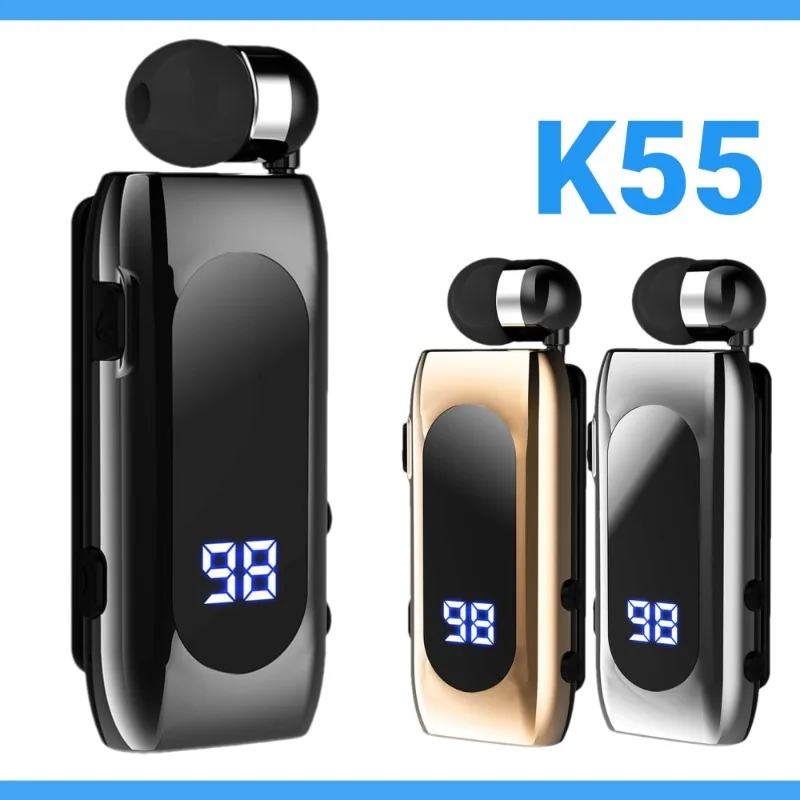 K55 Lavalier Беспроводные наушники Bluetooth 5.0 Наушники в форме лотоса Бизнес Наушники Гарнитура Быстрая зарядка Вибрация Дисплей мощности