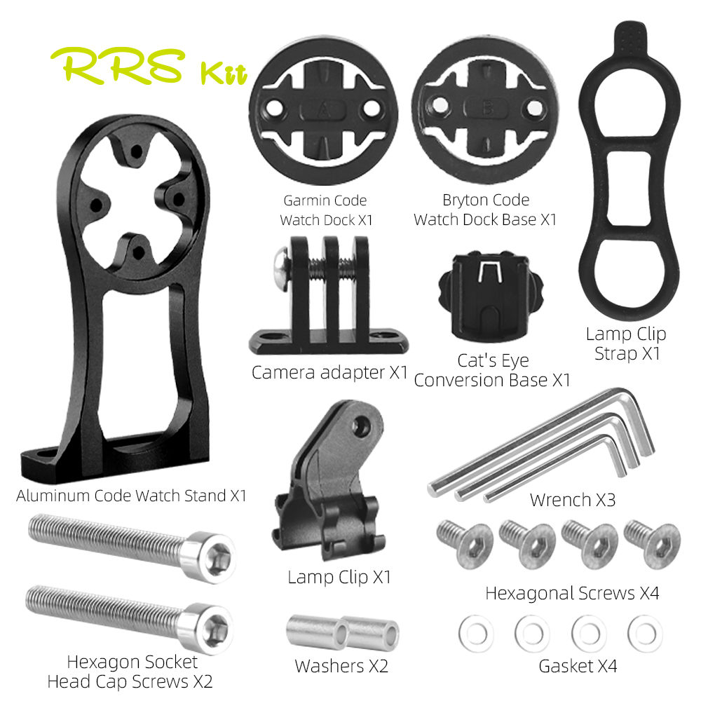 ขายึดต่อขยายอะลูมิเนียมอัลลอยด์สำหรับคอมพิวเตอร์จักรยาน RRSKIT สำหรับ Garmin Xoss G Igps Blackbird Bryton GoPro และไฟฉาย