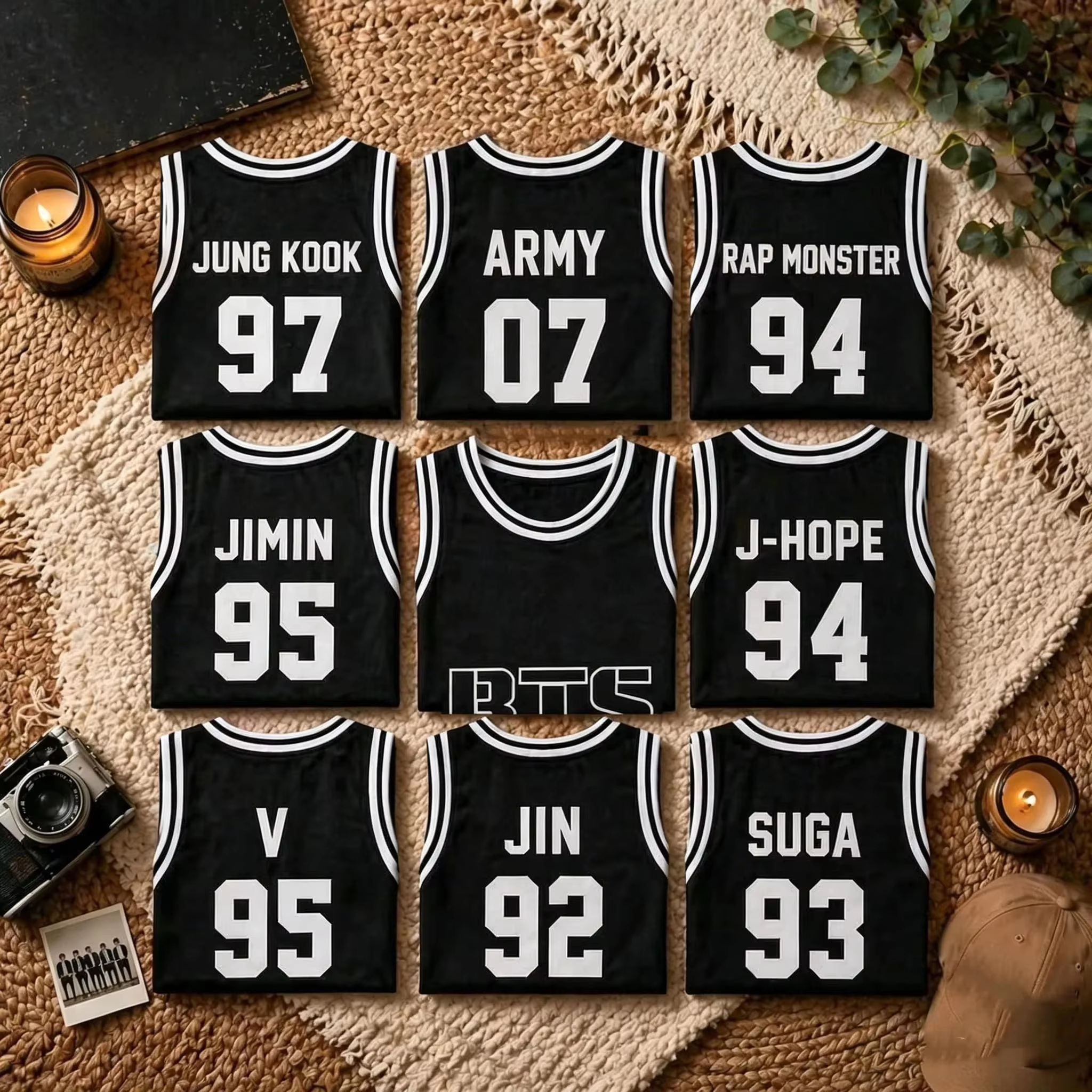 Nuevo y Popular Chaleco de Baloncesto con Diseño de Ídolos de K-pop, para Fans de BTS, Conmemoración de Conciertos, para Hombres, Mujeres y Niños