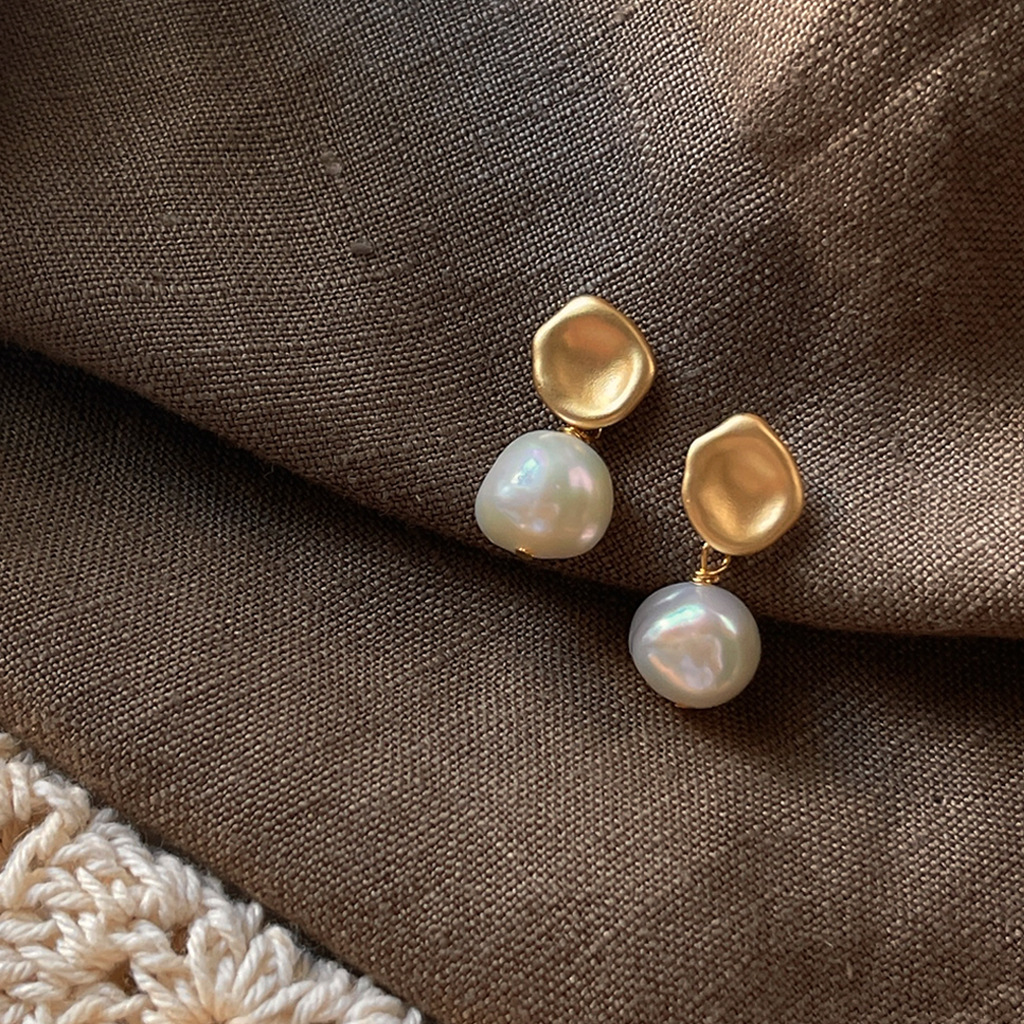 ChimBaroque-Boucles d'oreilles en perles d'eau douce pour femme, or 14 carats rempli, glands féminins, bijoux à tige, cadeaux de nouvel an, meilleure vente, 2023