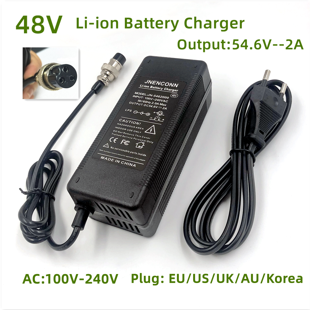 Cargador de batería de litio de 48V con salida de 54,6 V2A para Kugoo M4 kugoo X1 M4 Pro Speedway leger Mini 4 pro de 48V