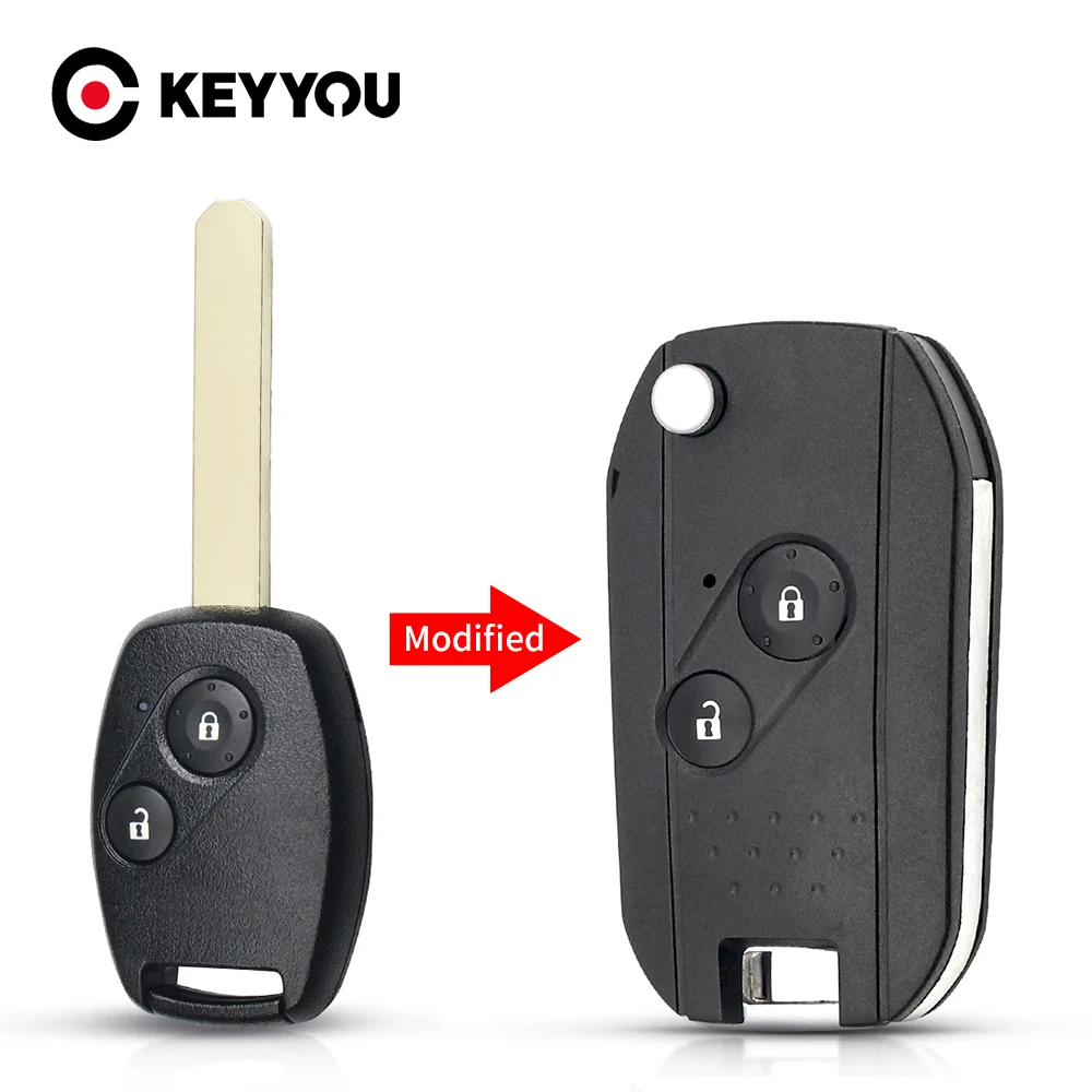 KEYYOU Blade 3 + 1 2 + 1 2/3 4 Knoppen Gemodificeerde Opvouwbare Flip Afstandsbediening Sleutel Shell cover Voor Honda Odyssey Rigeline Accord CRV Civic