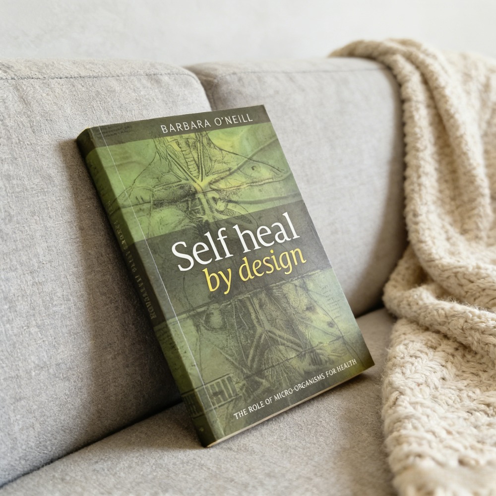 Self Heal By Design, livre broché en anglais sur la guérison naturelle, le bien-être holistique, les micro-organismes, la santé, guide de soins à domicile