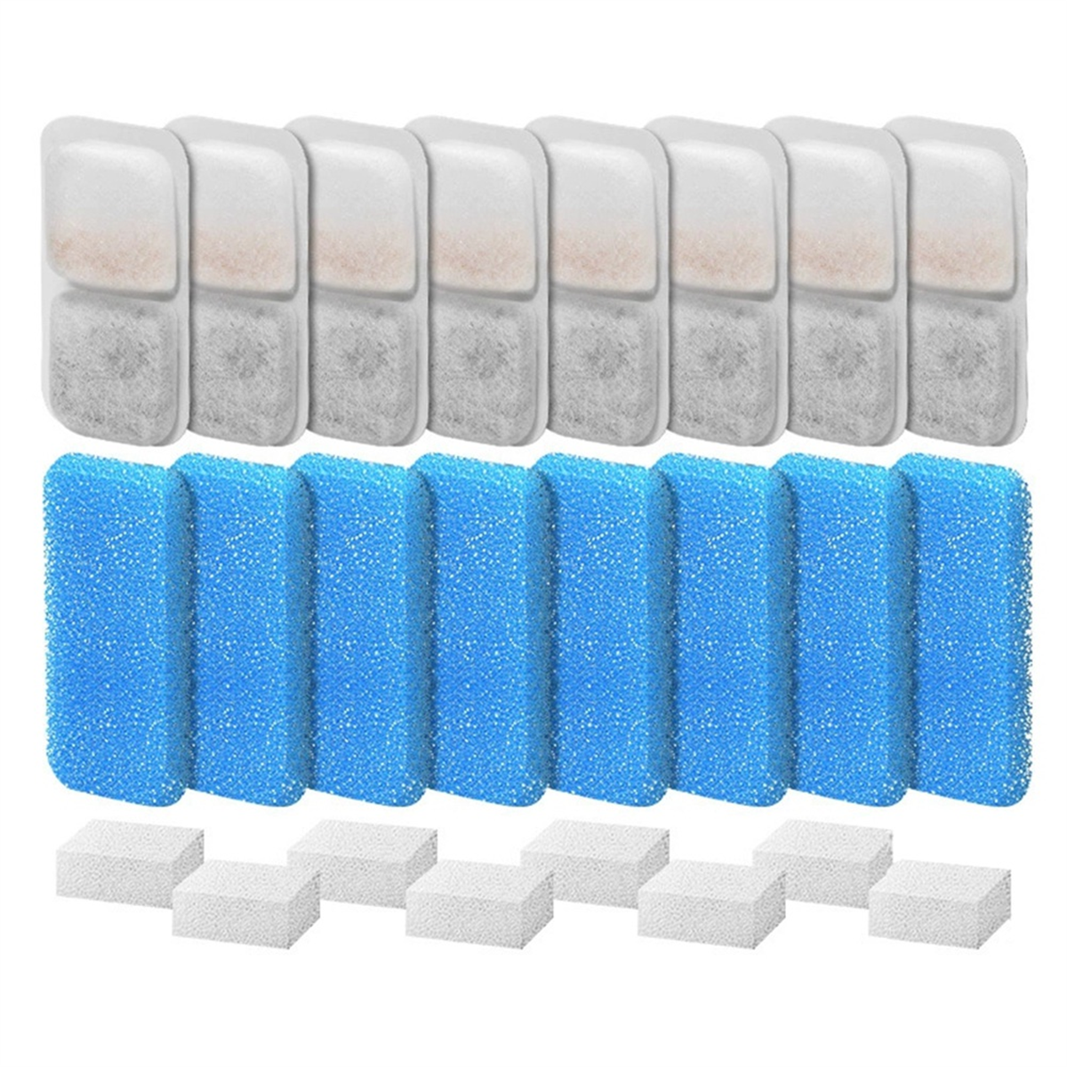 Filtros de fonte de água para gatos ABLP para Oneisall Filtros e esponjas de substituição automáticos para fonte de água para animais de estimação 8 conjuntos