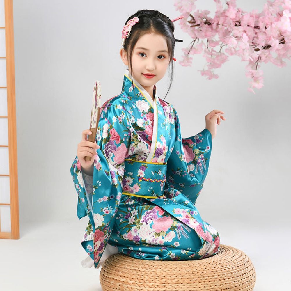 Kimono japonais traditionnel imprimé Floral pour enfants, robe Kimono élégante de Style japonais pour filles Sakura, nouvelle collection asiatique