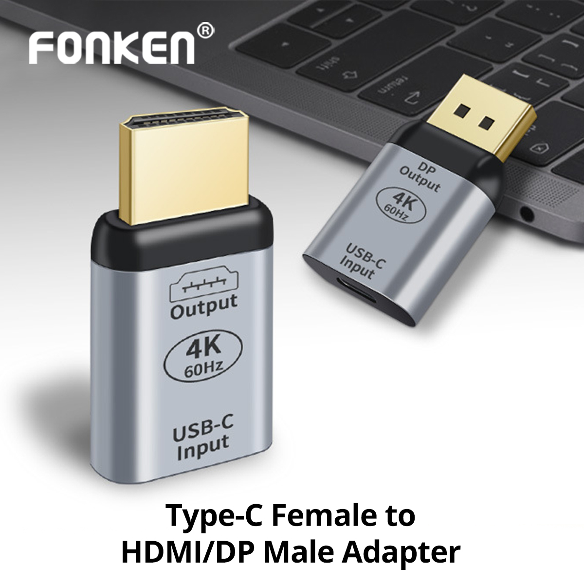 Adaptador USB-C a DP/HDMI compatible con 4K60Hz, convertidor de audio y video para Mac, TV móvil, monitor, adaptador USB C hembra a HDMI/DP macho